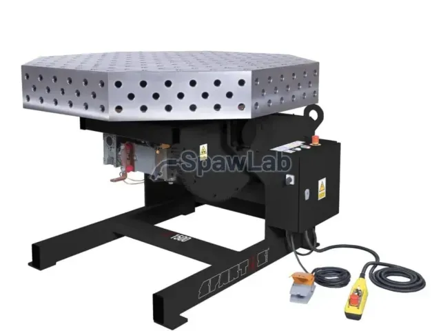 Spartus Ferros 3D 1400 x 1400 x 200 octagonal welding table with Spartus® 1500 rotary positioner