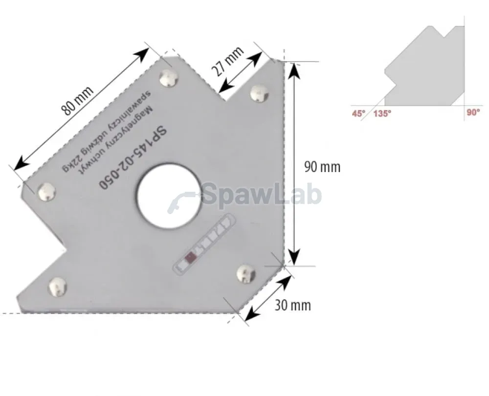 Spartus arrow-type magnetic welding holder, holding capacity: 22kg