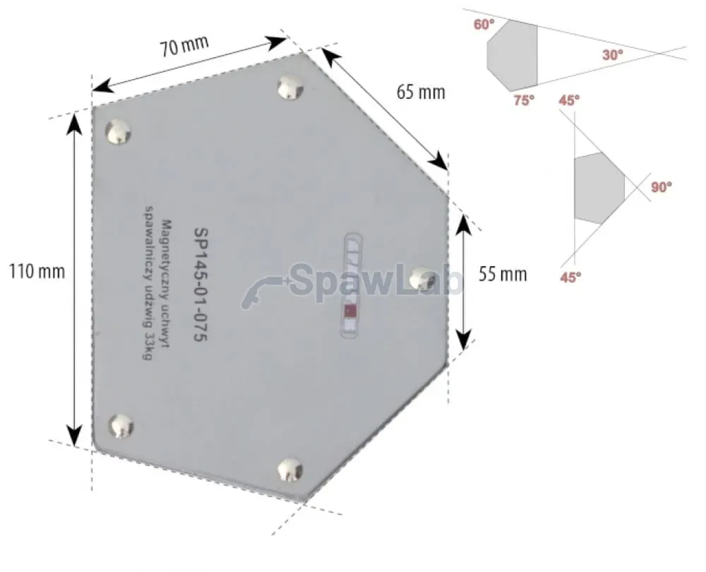 Spartus magnetic welding holder, holding force 33 kg