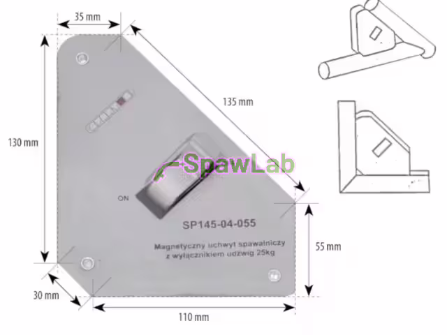 Spartus Magnetyczny uchwyt spawalniczy z wyłącznikiem udźwig: 25kg