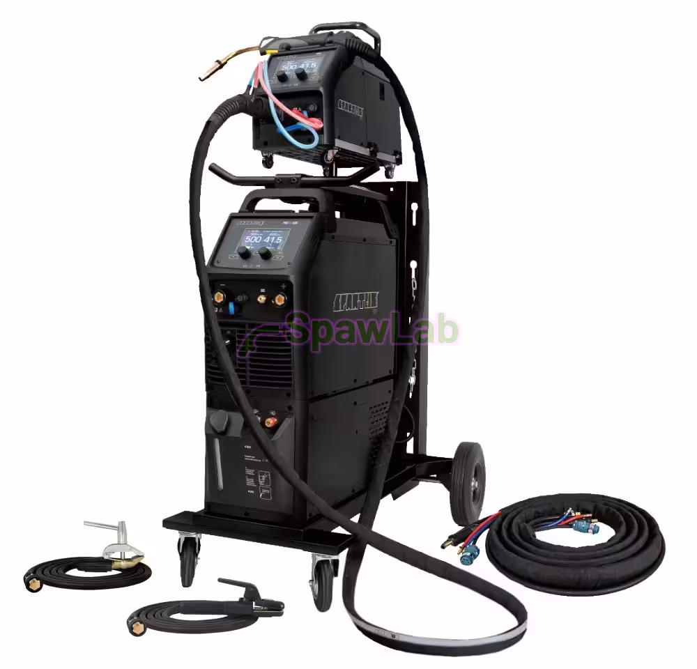 Spartus [OUTLET] ProMIG 505 [Stromquelle, Kühlgerät, Drahtvorschub, Kombischlauchpaket, Fahrwagen] Paket mit Brenner SPP501 - 3m
