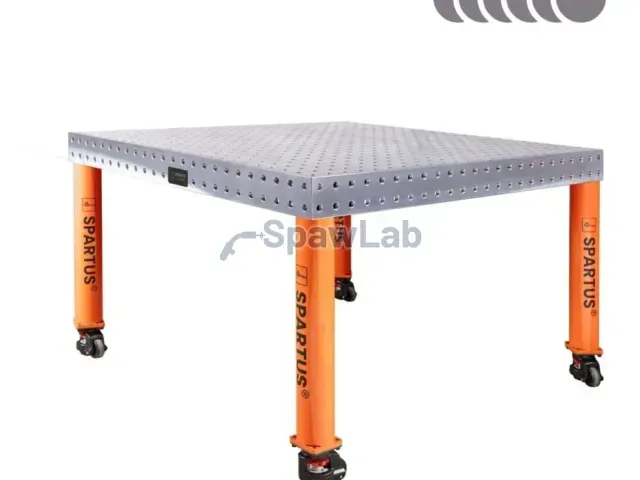 Spartus [Outlet] Hermes 3D welding table 1200x1200x100mm, D16 system, 4 legs with castors L=650mm