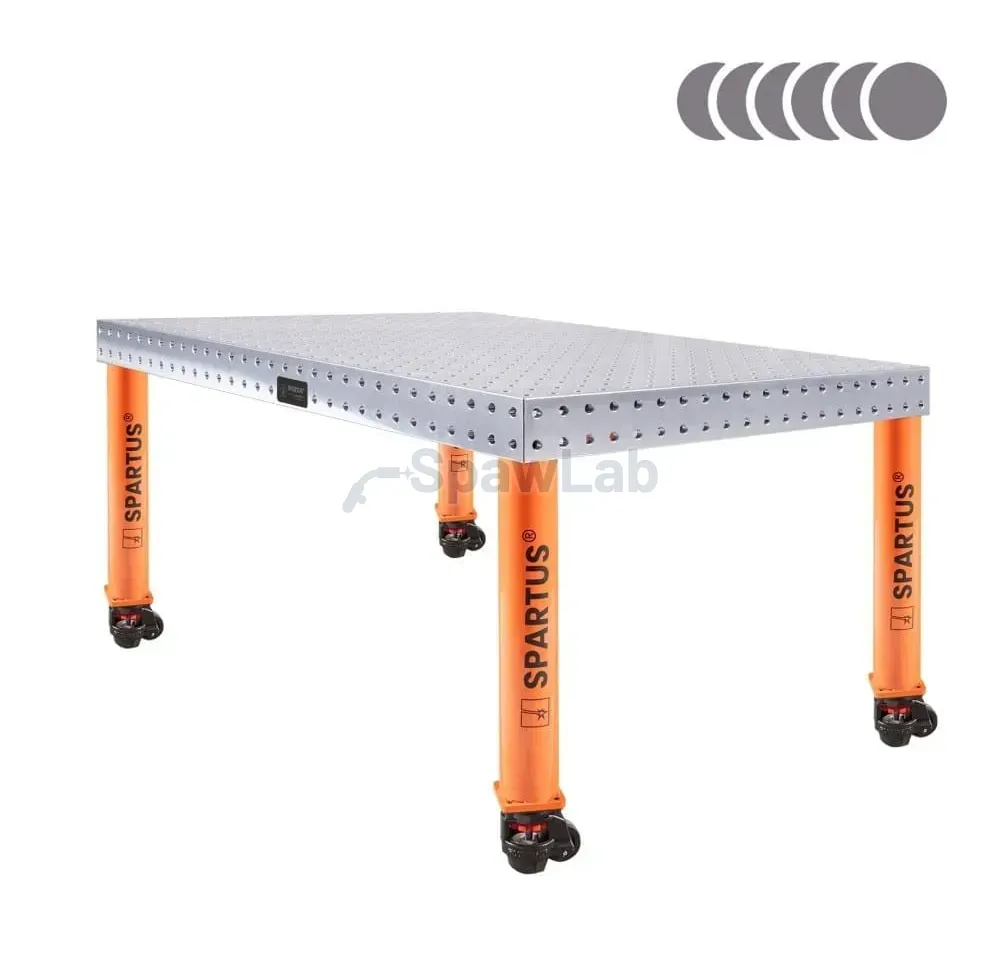 Spartus [Outlet] Stół spawalniczy Spartus Hermes 3D 1500x1000x100mm | system D16 | 4 nogi z kółkami L=650mm