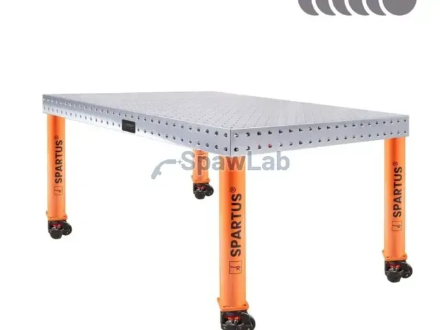 Spartus [Outlet] Hermes 3D welding table 1500x1000x100mm, D16 system, 4 legs with castors L=650mm