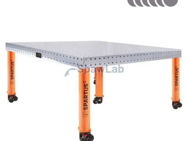 Spartus [Outlet] Spartus Hermes 3D 1500x1500x100mm welding table | D16 system | 5 legs with castors L=650mm