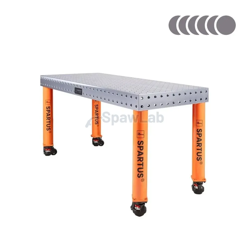 Spartus [Outlet] Spartus Hermes 3D 1500x600x100mm welding table | D16 system | 4 legs with castors L=650mm