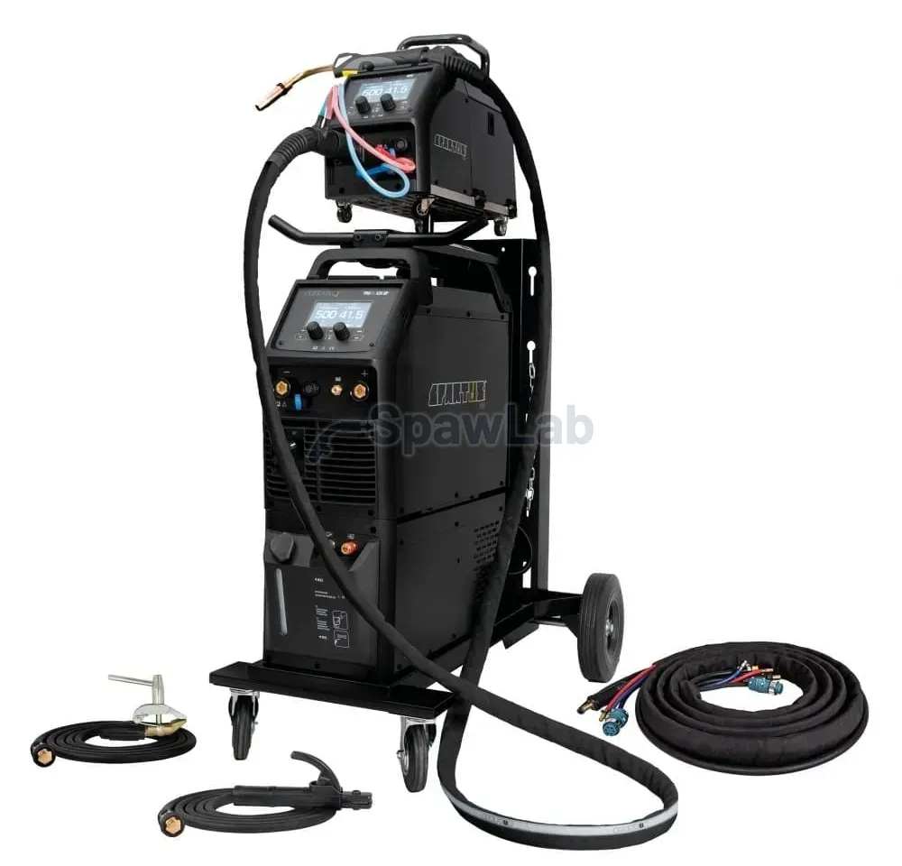 Spartus ProMIG 535 Dual Pulse [źródło, chłodnica, podajnik, przewód zespolony, wózek] pakiet z uchwytem SPP501 - 3m