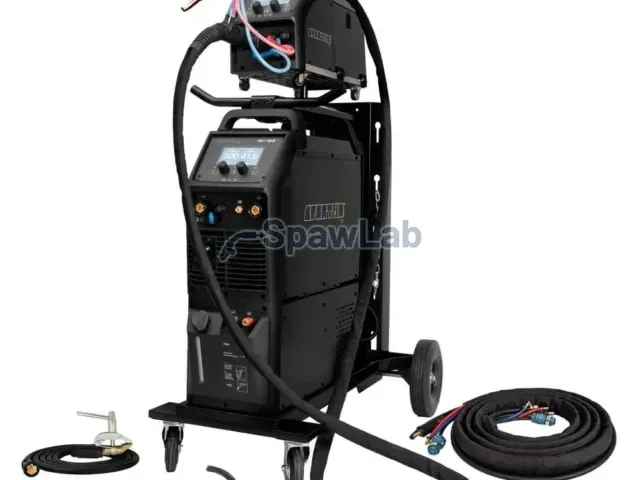 Spartus ProMIG 535 Dual Pulse [źródło, chłodnica, podajnik, przewód zespolony, wózek] pakiet z uchwytem SPP501 - 3m