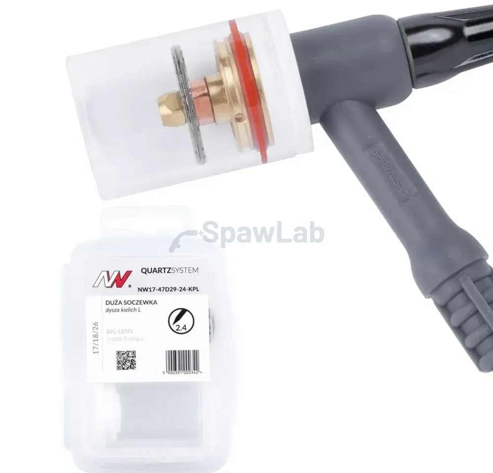 Spartus QUARTZSYSTEM, large gas lens, nozzle L, replaceable screen 17/18/26 [for 2.4mm electrode]