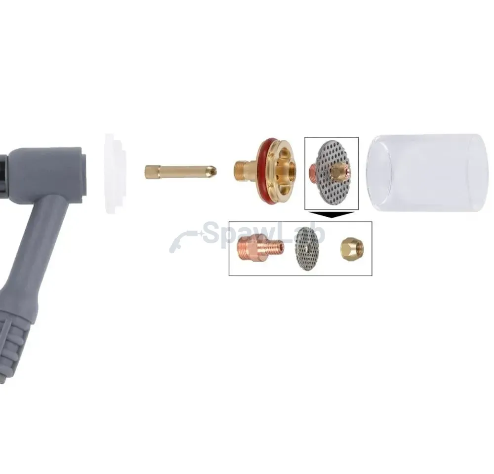 Spartus QUARTZSYSTEM, large gas lens, nozzle L, replaceable screen 17/18/26 [for 2.4mm electrode], photo 3