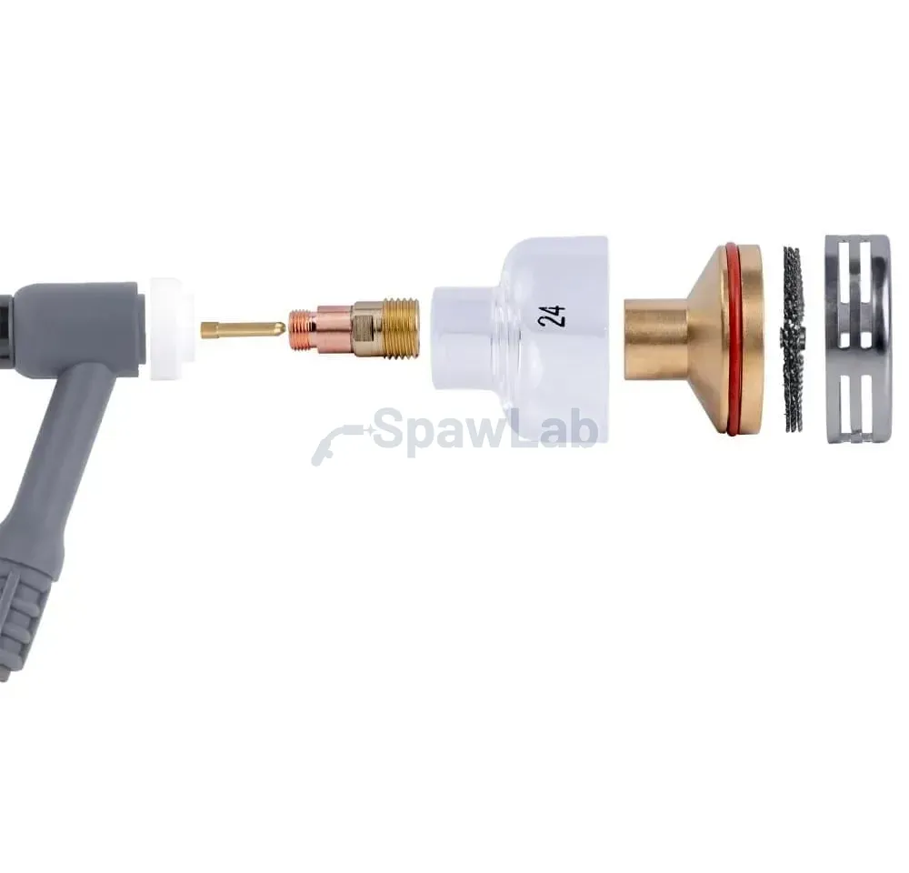 Spartus QUARTZSystem, Gaslinse kurze Ausführung mit Kelchdüse GUARD L #24 [für Elektrode 1,6mm], Bild 4