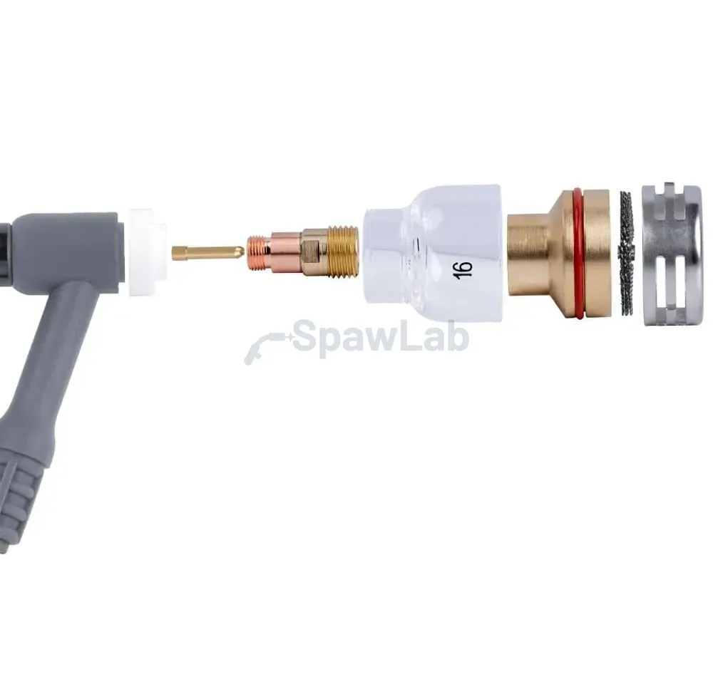 Spartus QUARTZSystem, Gaslinse kurze Ausführung mit Kelchdüse GUARD S #16 [für Elektrode 1,6mm], Bild 4