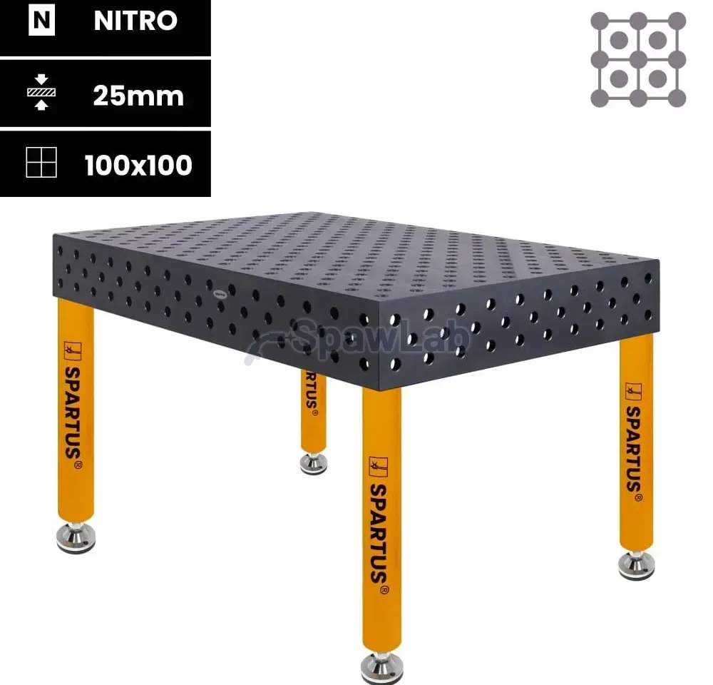 Spartus Maximus 3D welding table 1500x1000x200mm | diagonal | D28 | 4 legs with feet L=650mm