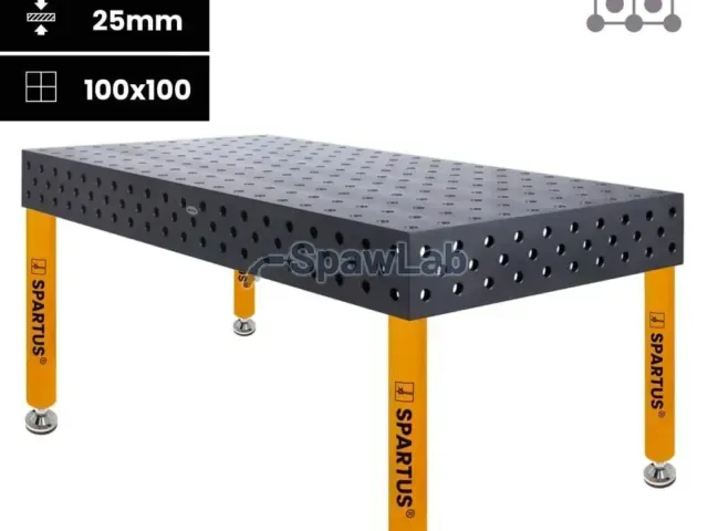 Spartus Maximus 3D welding table 2000x1000x200mm | diagonal | D28 | 4 legs with feet L=650mm