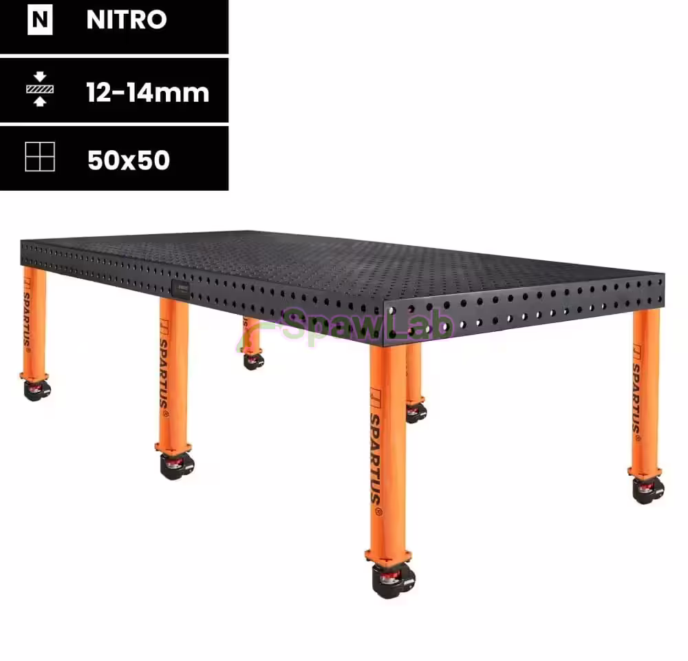 Spartus Welding table Spartus Maximus 3D 2400x1200x100mm | system D16 | 6 legs with wheels L=650mm