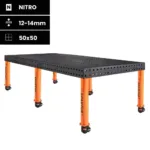 Spartus Stół spawalniczy Spartus Maximus 3D 2400x1200x100mm | system D16 | 6 nóg z kółkami L=650mm