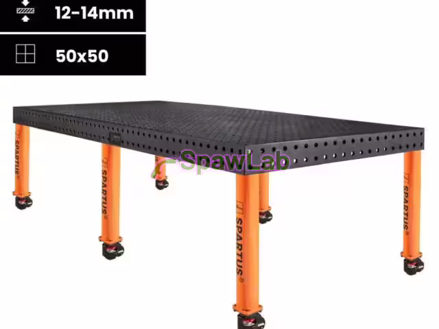 Spartus Schweißtisch Spartus Maximus 3D 2400x1200x100mm | system D16 | 6 Beine mit Rädern L=650mm