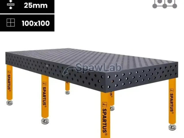 Spartus Maximus 3D welding table 2400x1200x200mm | diagonal | D28 | 6 legs with feet L=650mm