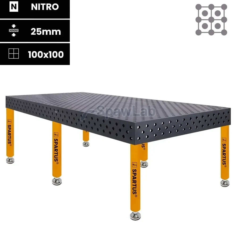 Spartus Stół spawalniczy Spartus Maximus 3D 3000x1500x200mm | diagonalny | D28 | 6 nóg ze stopami L=650mm