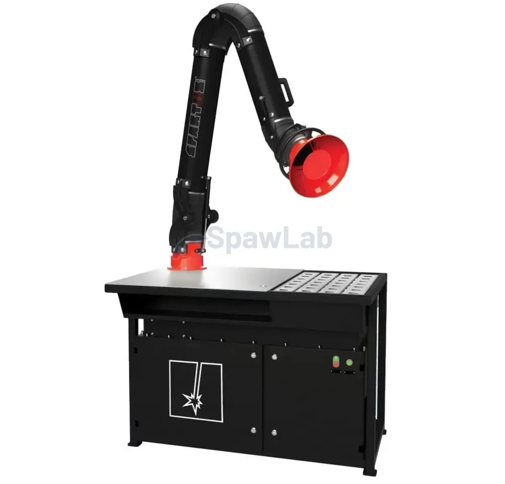 Spartus welding table with fume extraction and welding fume filter