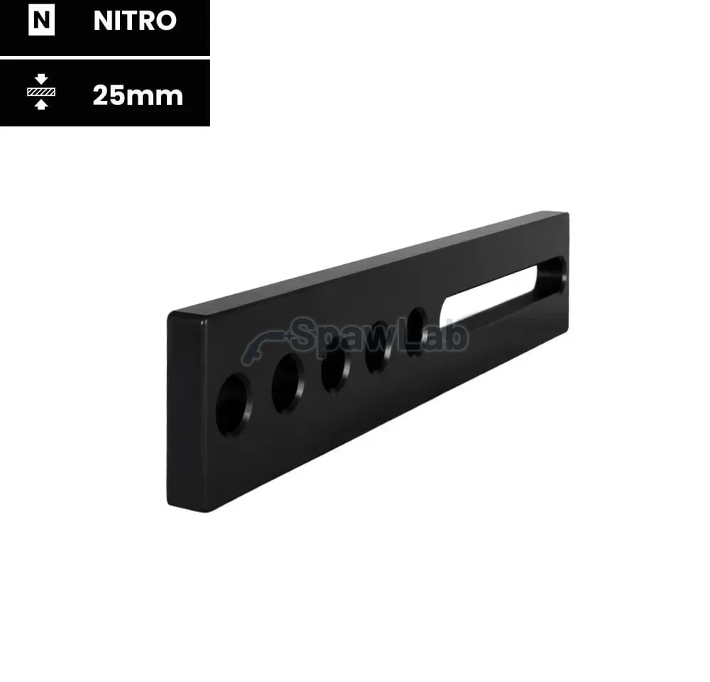 Spartus stop 500x100x25mm, holes/slot, nitrided
