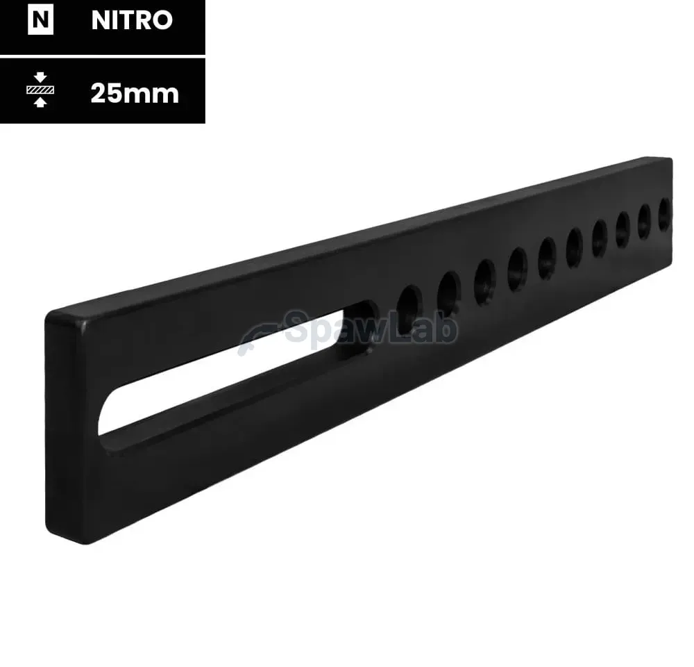 Spartus Anschlag 750x100x25mm, Bohrungen/Langloch, nitriert