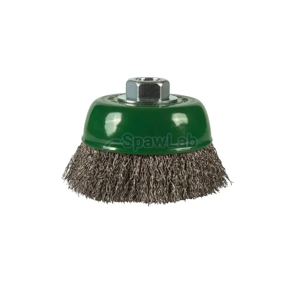 Spartus cup brush Ø100 mm, crimped stainless steel wire 0.3 mm, M14 thread, photo 2