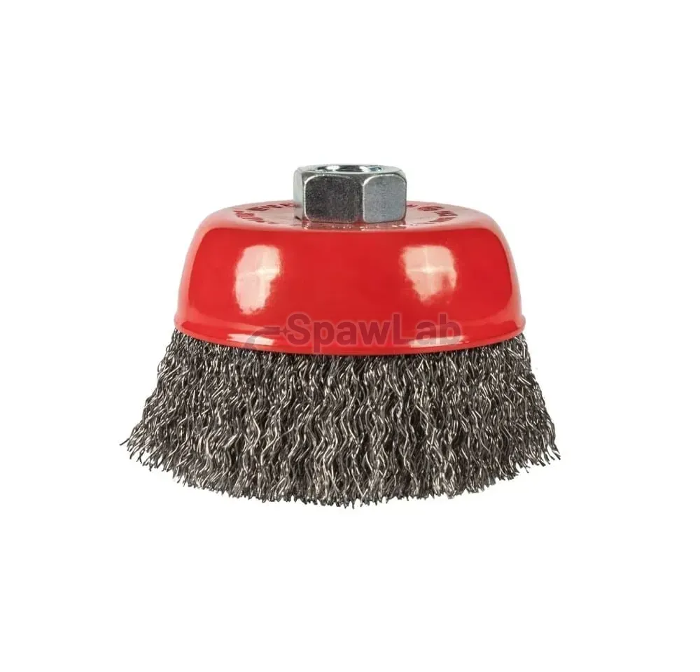 Spartus Topfbürste Ø100 mm, gewellter Stahldraht 0,3 mm, Gewinde M14, Bild 2