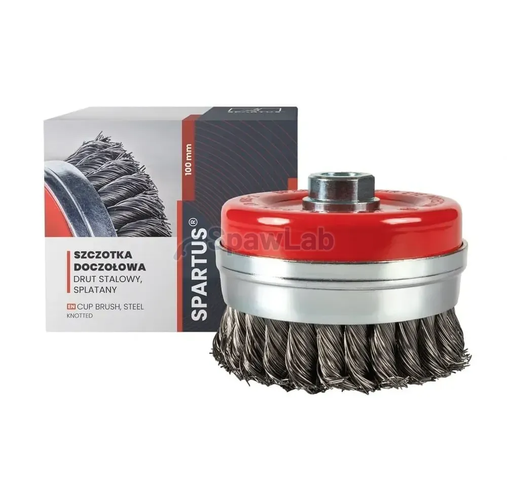 Spartus cup brush Ø100 mm, knotted steel wire 0.5 mm, M14 thread