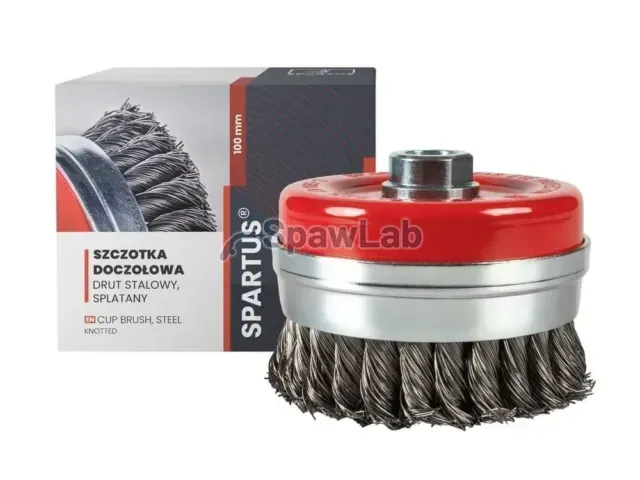 Spartus Szczotka doczołowa fi 100mm, drut stalowy splatany 0,5mm, gwint M14