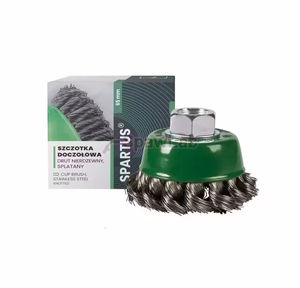 Spartus Szczotka doczołowa fi 65mm, drut nierdzewny splatany 0,35mm, gwint M14