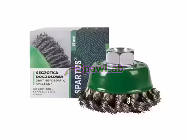 Spartus Szczotka doczołowa fi 65mm, drut nierdzewny splatany 0,35mm, gwint M14