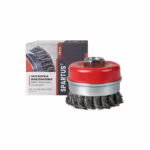 Spartus Topfbürste Ø65 mm, gezopfter Stahldraht 0,5 mm, Gewinde M14