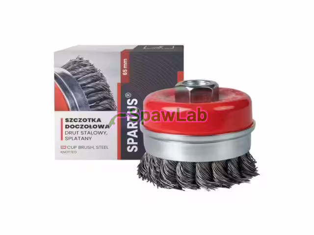 Spartus Szczotka doczołowa fi 65mm, drut stalowy splatany 0,5mm, gwint M14