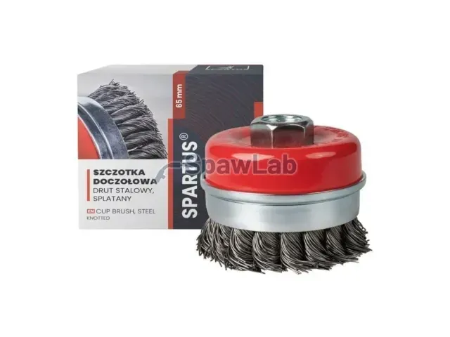 Spartus Szczotka doczołowa fi 65mm, drut stalowy splatany 0,5mm, gwint M14