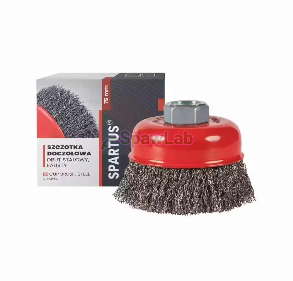 Spartus cup brush Ø75 mm, crimped steel wire 0.3 mm, M14 thread