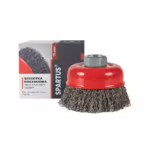 Spartus cup brush Ø75 mm, crimped steel wire 0.3 mm, M14 thread