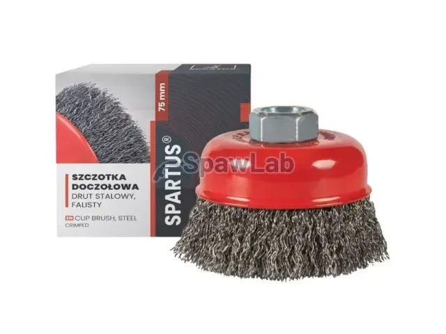 Spartus Szczotka doczołowa fi 75mm, drut stalowy falisty 0,3mm, gwint M14