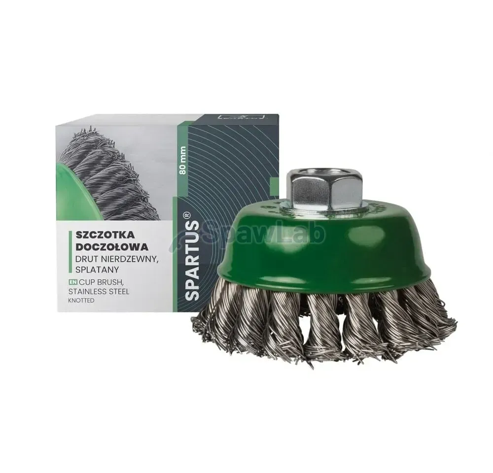 Spartus Topfbürste Ø80 mm, gezopfter Edelstahldraht 0,5 mm, Gewinde M14