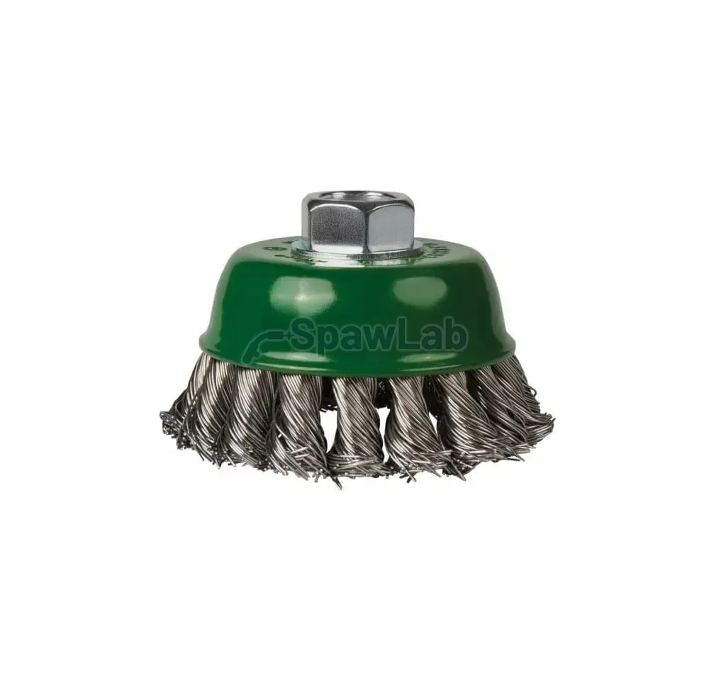 Spartus Topfbürste Ø80 mm, gezopfter Edelstahldraht 0,5 mm, Gewinde M14, Bild 2