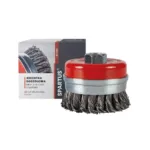Spartus cup brush Ø80 mm, knotted steel wire 0.5 mm, M14 thread