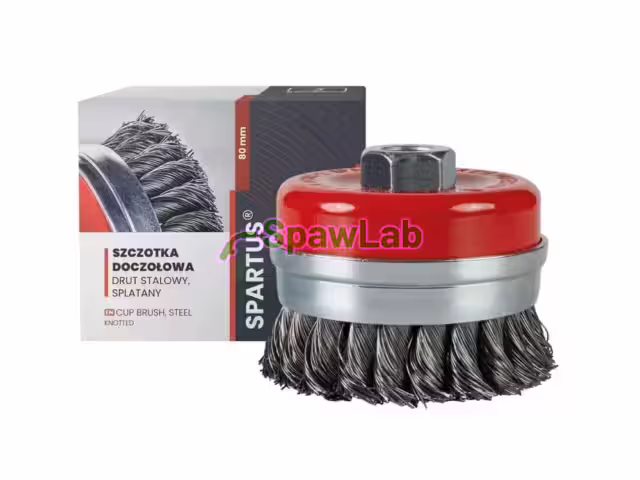 Spartus Szczotka doczołowa fi 80mm, drut stalowy splatany 0,5mm, gwint M14