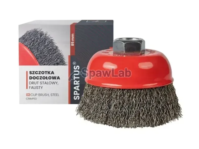 Spartus Szczotka doczołowa fi 85mm, drut stalowy falisty 0,3mm, gwint M14