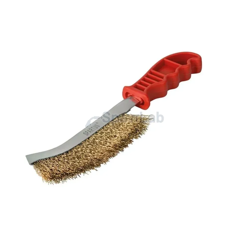 Spartus Handbürste 1-reihig, gewellter vermessingter Stahldraht 0,3 mm