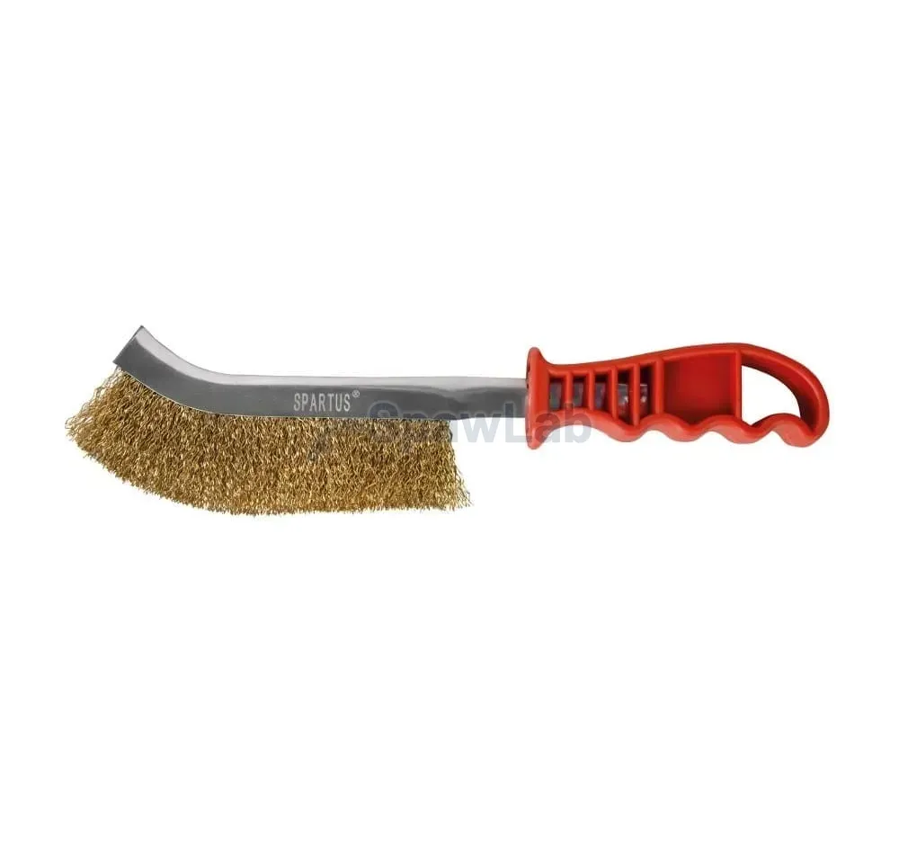 Spartus Handbürste 1-reihig, gewellter vermessingter Stahldraht 0,3 mm, Bild 2