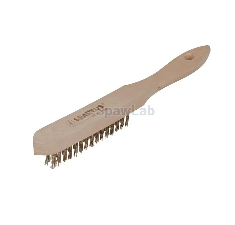 Spartus Handbürste 2-reihig, vermessingter Stahldraht 0,3 mm, Bild 2