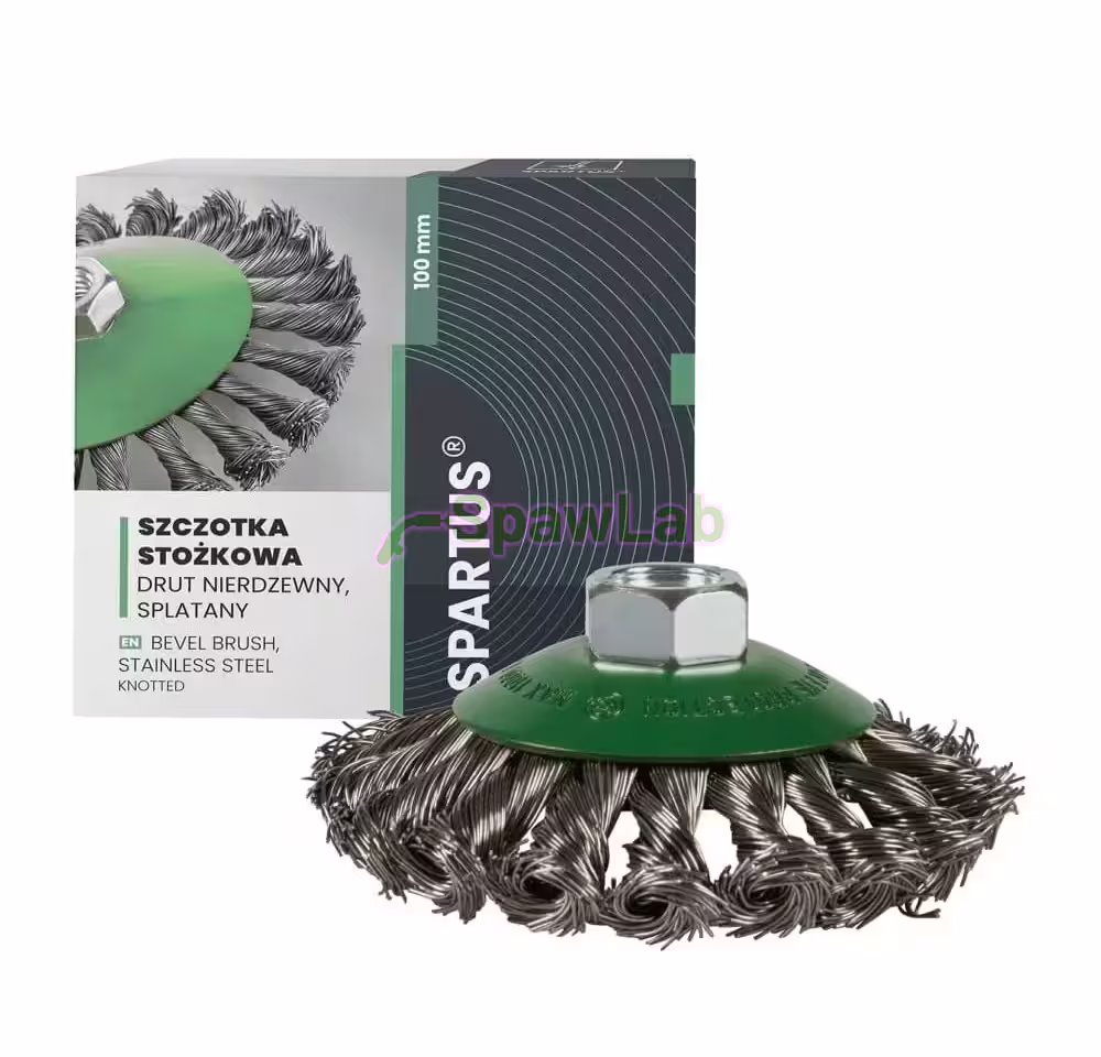 Spartus bevel brush Ø100 mm, knotted stainless steel wire 0.5 mm, M14 thread