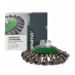 Spartus bevel brush Ø100 mm, knotted stainless steel wire 0.5 mm, M14 thread
