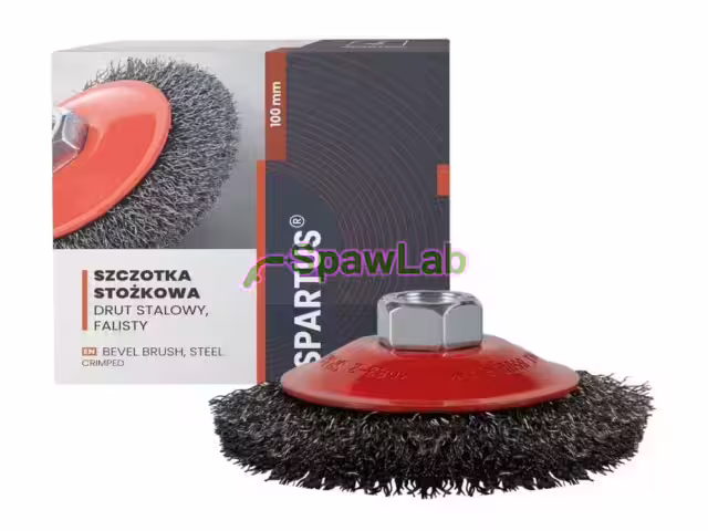 Spartus Szczotka stożkowa fi 100mm, drut stalowy falisty 0,3mm, gwint M14