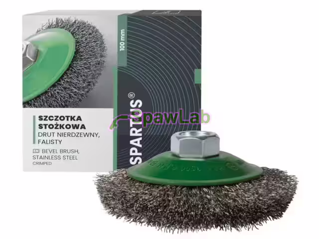 Spartus Szczotka stożkowa fi 100x20mm, drut nierdzewny falisty 0,3mm, gwint M14